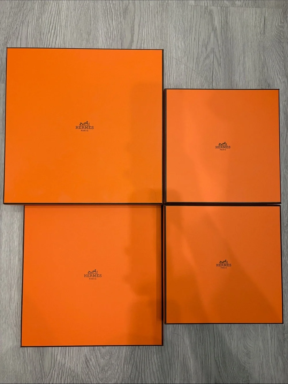 Hermes Square Orange Storage Boxes Set of 4
